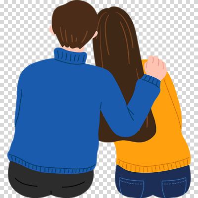 뷰포인트 관계 모션 사람 파일형식 커플 감싸기 어깨에손 앉기 뒷모습 두명 남자 여자 성인만 성인 편집이미지 PNG 누끼