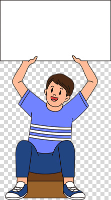 전신 편집이미지 남자 어린이 한명 웃음 들기 누끼 앉기 소년 팻말 PNG 소년한명만 카피스페이스 1 모션 프레임 표정 사람 공백 남자한명만 소년만 파일형식