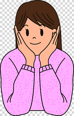 편집이미지 여자 분홍색 한명 미소 누끼 상반신 성인 PNG 꽃받침 성인여자한명만 1 컬러 표정 사람 손짓 여자한명만 성인여자만 파일형식