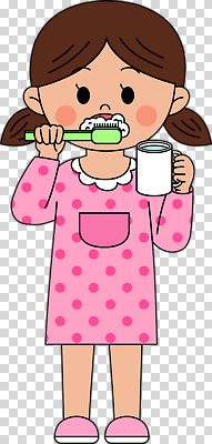 전신 편집이미지 여자 어린이 분홍색 한명 들기 누끼 소녀 거품 잠옷 양치 칫솔 PNG 양치컵 소녀한명만 1 옷 컬러 모션 사람 컵 위생용품 청결 여자한명만 소녀만 파일형식
