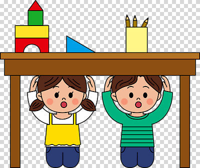 여자 남자 감정 어린이 모션 문구용품 표정 안전 사람 쌓기 블록 자연재해 파일형식 대피 연필꽂이 블록쌓기 놀람 감싸기 지진 행동요령 피하기 무릎꿇기 두명 소녀 소년 어린이만 편집이미지 PNG 누끼