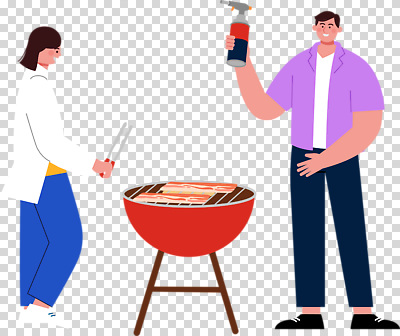 전신 편집이미지 여자 남자 집게 웃음 들기 누끼 성인 두명 삼겹살 PNG 바베큐그릴 토치 성인만 모션 표정 돼지고기 사람 공구 그릴 바비큐 파일형식