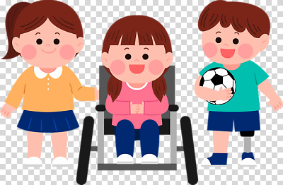 전신 편집이미지 여자 남자 어린이 축구공 미소 웃음 누끼 앉기 소녀 소년 세명 친구 잡기 승차 장애인 휠체어 PNG 어린이만 공 축구용품 관계 모션 표정 사람 장애 파일형식 스포츠용품 스포츠 오브젝트