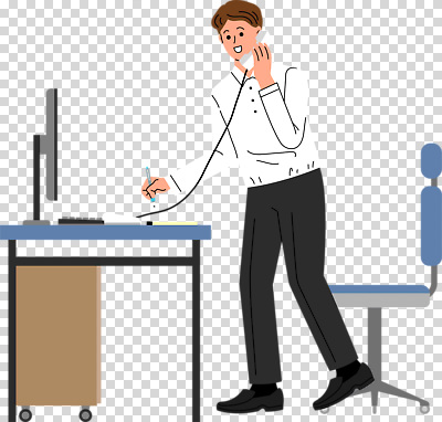 1 남자 가구 의자 비즈니스 모션 표정 사람 컴퓨터 직장인 남자한명만 성인남자만 파일형식 비즈니스맨 미소 일어나기 바퀴의자 기록 서랍장 사무실 모니터 통화 전화기 전신 한명 성인남자한명만 성인 편집이미지 PNG 누끼