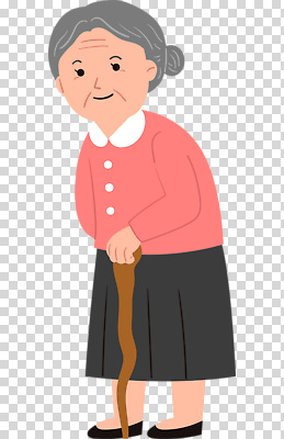 1 포즈 표정 사람 성인 여자한명만 노인여자만 파일형식 전신 미소 지팡이 숙이기 한명 여자 노인여자한명만 노년 편집이미지 PNG 누끼