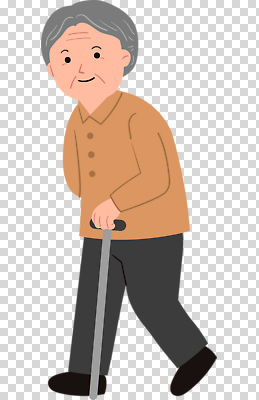 1 모션 표정 사람 성인 남자한명만 노인남자만 파일형식 뒷짐 지팡이 걷기 미소 전신 한명 남자 노인남자한명만 노년 편집이미지 PNG 누끼
