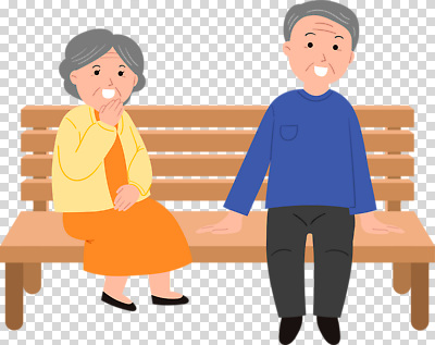 부부 의자 모션 표정 사람 성인 성인만 파일형식 노부부 웃음 벤치 앉기 전신 두명 남자 여자 노인만 노년 편집이미지 PNG 누끼