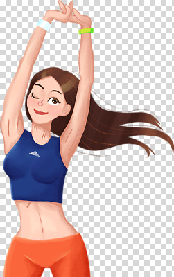 편집이미지 여자 윙크 한명 미소 누끼 성인 운동복 손들기 스트레칭 PNG 성인여자한명만 1 옷 모션 표정 사람 운동 여자한명만 성인여자만 파일형식