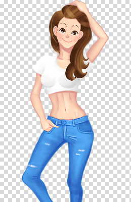 편집이미지 여자 한명 미소 누끼 성인 청바지 주머니손 머리손질 PNG 성인여자한명만 1 바지 모션 표정 사람 뷰티 여자한명만 성인여자만 파일형식