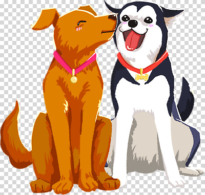 편집이미지 두마리 키스 누끼 사람없음 강아지 메롱 개목걸이 PNG 2 모션 반려동물 개 애정표현 애견용품 파일형식