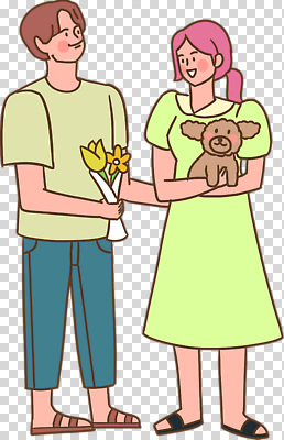 전신 편집이미지 커플 여자 남자 꽃다발 안기 미소 들기 누끼 성인 두명 튤립 강아지 주기 PNG 성인만 꽃 관계 모션 표정 사람 반려동물 개 파일형식