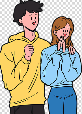 편집이미지 커플 여자 남자 미소 누끼 성인 두명 PNG 성인만 어깨에손 관계 모션 표정 사람 파일형식