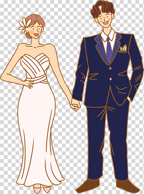 전신 편집이미지 여자 남자 웨딩드레스 허리손 미소 누끼 턱시도 성인 두명 손잡기 주머니손 PNG 신랑신부 성인만 드레스 신부_웨딩 포즈 신랑 결혼 모션 표정 사람 정장 파일형식