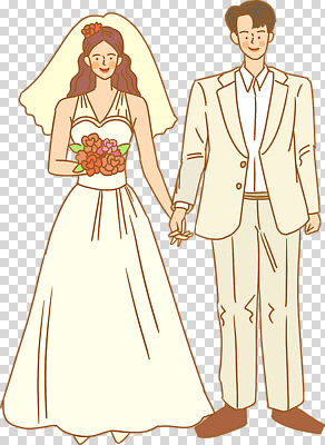 전신 편집이미지 여자 남자 부케 웨딩드레스 면사포 미소 들기 누끼 턱시도 성인 두명 손잡기 PNG 신랑신부 성인만 드레스 신부_웨딩 꽃다발 신랑 결혼 모션 표정 사람 정장 결혼소품 파일형식