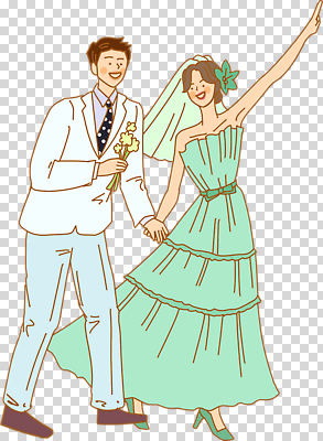 전신 편집이미지 여자 남자 부케 웨딩드레스 면사포 웃음 들기 누끼 턱시도 성인 두명 손들기 손잡기 가리킴 PNG 민트색 신랑신부 성인만 드레스 신부_웨딩 컬러 꽃다발 신랑 결혼 모션 표정 사람 정장 손짓 결혼소품 파일형식