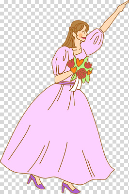 전신 편집이미지 여자 신부 분홍색 부케 웨딩드레스 한명 미소 들기 누끼 성인 손들기 걷기 가리킴 PNG 성인여자한명만 1 드레스 컬러 꽃다발 결혼 모션 표정 사람 손짓 여자한명만 성인여자만 파일형식