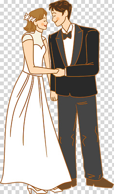 전신 편집이미지 여자 남자 웨딩드레스 나비넥타이 미소 누끼 턱시도 성인 두명 눈감음 손잡기 PNG 신랑신부 성인만 드레스 신부_웨딩 신랑 결혼 모션 넥타이 표정 사람 정장 파일형식