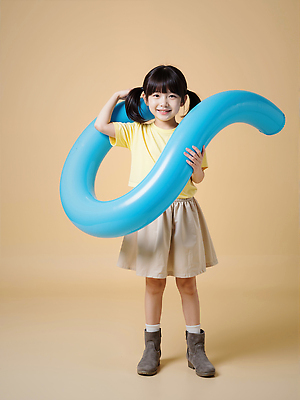 JPG 전신 편집이미지 여자 어린이 한명 미소 들기 소녀 여름 즐거움 튜브 의료성형뷰티 소녀한명만 편집실사 AI인물포토 AI콘텐츠 1 계절 감정 모션 표정 사람 CG 여자한명만 소녀만 파일형식 AI포토