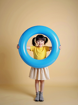 JPG 전신 편집이미지 여자 어린이 한명 미소 들기 소녀 여름 즐거움 튜브 의료성형뷰티 소녀한명만 편집실사 AI인물포토 AI콘텐츠 1 계절 감정 모션 표정 사람 CG 여자한명만 소녀만 파일형식 AI포토