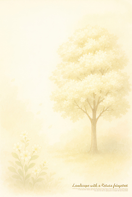 PSD 손글씨 꽃 일러스트 자연 풍경 사람없음 숲 이팝나무 연노랑색 국내일러스트 나무 식물 노란색 생태계 파일형식