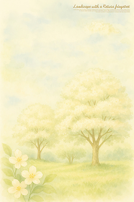 PSD 구름 손글씨 꽃 잎 일러스트 자연 하늘 풍경 사람없음 숲 이팝나무 연노랑색 국내일러스트 자연요소 나무 식물 노란색 생태계 파일형식