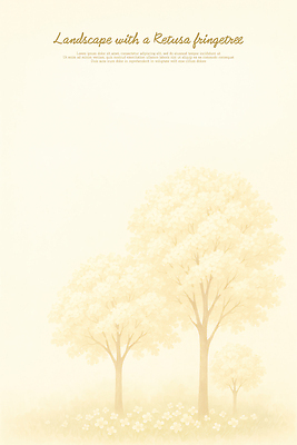 PSD 손글씨 일러스트 자연 풍경 사람없음 숲 이팝나무 연노랑색 국내일러스트 나무 노란색 생태계 파일형식