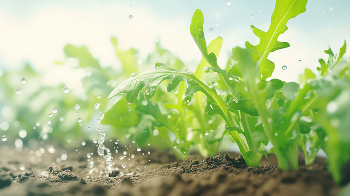 JPG 편집이미지 식재료 사람없음 초록색 흙 빗방울 허브 루꼴라 식용 편집실사 AI포토 AI콘텐츠 식물 컬러 채소 비_날씨 CG 파일형식