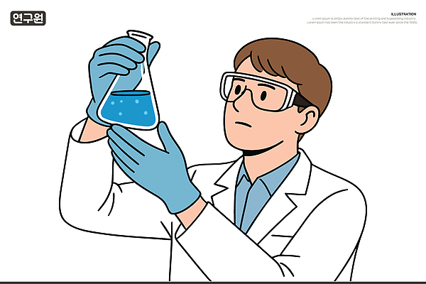 남자 장갑 일러스트 실험 한명 들기 상반신 성인 흰색 실험복 연구원 삼각플라스크 보안경 보호장갑 성인남자한명만 국내일러스트 AI파일 직업 1 잡화 컬러 모션 사람 가운 안전장비 플라스크 남자한명만 성인남자만 파일형식 벡터