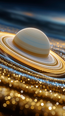 JPG 편집이미지 상상 사람없음 빛 반짝임 어둠 행성 금색 광선 고리 이미지편집 편집실사 AI컴퓨터그래픽 AI콘텐츠 컬러 모션 우주 CG 파일형식