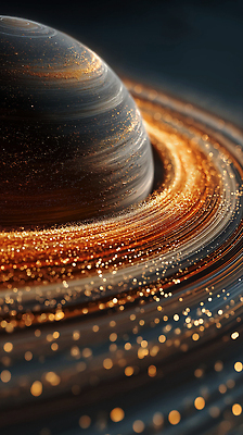 JPG 편집이미지 상상 사람없음 빛 반짝임 어둠 행성 금색 광선 고리 이미지편집 편집실사 AI컴퓨터그래픽 AI콘텐츠 컬러 모션 우주 CG 파일형식
