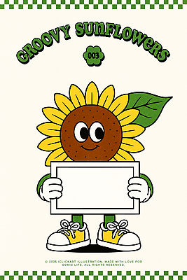 운동화 잎 일러스트 해바라기 의인화 미소 들기 사람없음 노란색 귀여움 활발 팻말 표지판 복고 꽃캐릭터 카피스페이스 일러캐릭터 AI파일 식물 캐릭터 꽃 컬러 신발 컨셉 모션 프레임 알림판 표정 공백 파일형식 벡터