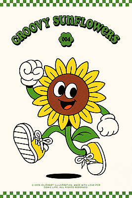 운동화 잎 일러스트 모션 해바라기 미소 사람없음 달리기 노란색 손들기 귀여움 점프 주먹 활발 플랫 속도 복고 꽃캐릭터 일러캐릭터 AI파일 식물 캐릭터 꽃 컬러 신발 컨셉 표정 파일형식 벡터