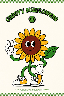 허리손 운동화 잎 일러스트 해바라기 의인화 미소 사람없음 노란색 걷기 귀여움 활발 복고 브이 꽃캐릭터 일러캐릭터 AI파일 식물 캐릭터 꽃 컬러 포즈 신발 컨셉 모션 표정 손짓 파일형식 벡터