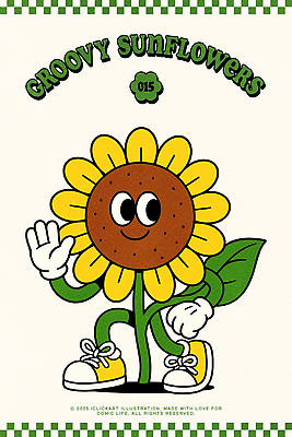 운동화 잎 일러스트 해바라기 의인화 미소 사람없음 노란색 걷기 귀여움 활발 복고 손인사 꽃캐릭터 일러캐릭터 AI파일 식물 캐릭터 꽃 컬러 신발 컨셉 모션 표정 인사 파일형식 벡터