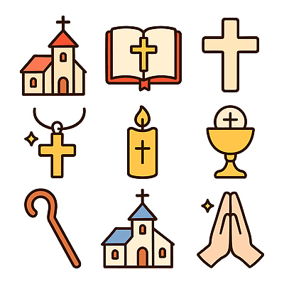 아이콘 손 기독교 십자가 촛불 지팡이 신체부위 교회 성경 기도 손모으기 성배 십자가목걸이 2D아이콘 AI파일 종교 목걸이 초 종교용품 종교건축 사람 손짓 건물 파일형식 벡터