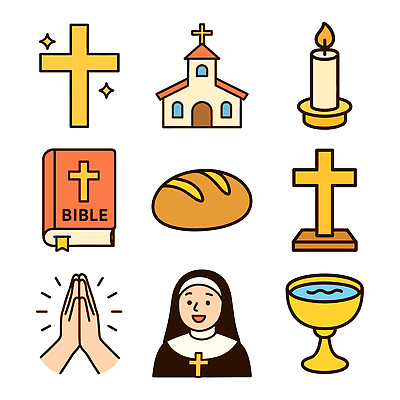 아이콘 손 여자 기독교 빵 십자가 촛불 한명 상반신 성인 신체부위 반짝임 교회 성경 기도 촛대 손모으기 수녀 성배 성수 성인여자한명만 2D아이콘 AI파일 1 종교 음식 초 종교용품 종교건축 모션 사람 손짓 건물 천주교 여자한명만 성인여자만 파일형식 벡터
