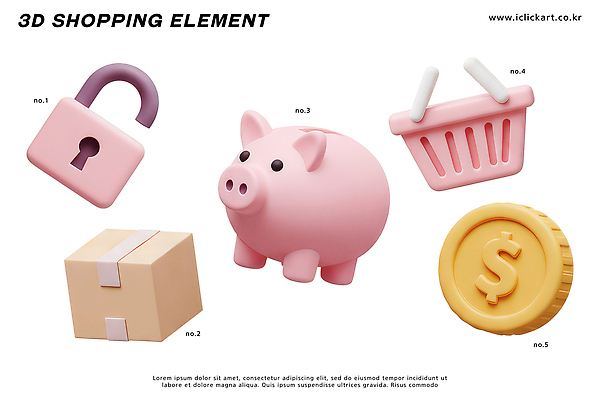 PSD 아이콘 분홍색 자물쇠 사람없음 쇼핑 3D아이콘 3D 동전 저축 돼지저금통 장바구니 오브젝트 잠금 택배상자 컬러 돈 금융 상자 바구니 저금통 디지털합성 택배 보안 파일형식