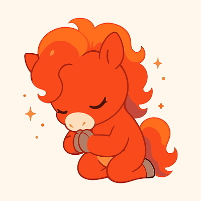 한마리 일러스트 새해 사람없음 빨간색 반짝임 귀여움 기도 절 무릎꿇기 말띠 말캐릭터 소원 합장 일러캐릭터 병오년 붉은말 AI파일 캐릭터 1 컬러 동물캐릭터 컨셉 모션 손짓 십이지신 인사 말_동물 파일형식 벡터 2026년