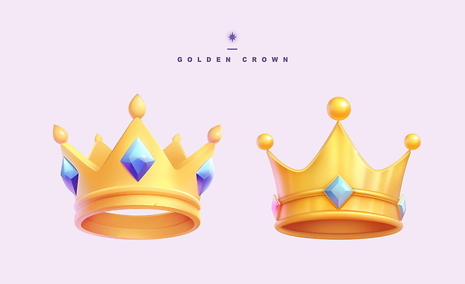 PSD 일러스트 왕관 사람없음 게임 황금 고급 보석 오브젝트 아이템 국내일러스트 컨셉 놀이 광석 파일형식