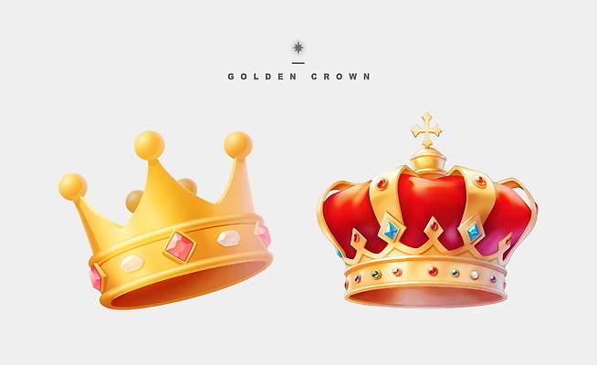 PSD 일러스트 왕관 사람없음 게임 황금 고급 보석 오브젝트 아이템 국내일러스트 컨셉 놀이 광석 파일형식