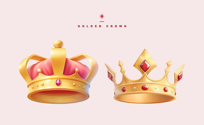 PSD 일러스트 왕관 사람없음 게임 황금 고급 보석 오브젝트 아이템 국내일러스트 컨셉 놀이 광석 파일형식