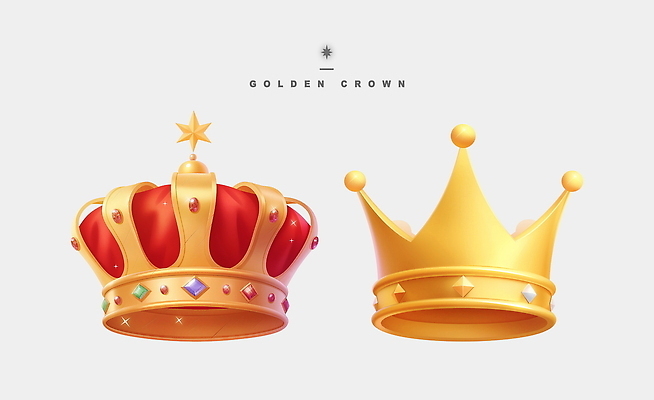 PSD 일러스트 왕관 사람없음 게임 황금 고급 보석 오브젝트 아이템 국내일러스트 컨셉 놀이 광석 파일형식