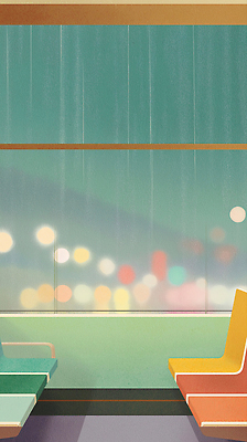 JPG 야경 의자 일러스트 창문 사람없음 기차 비 보케 청록색 감성 국내일러스트 AI일러스트 AI콘텐츠 자연요소 육상교통 컬러 가구 컨셉 날씨 대중교통 야간 파일형식 풍경_경치