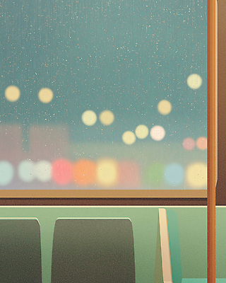 JPG 야경 의자 일러스트 창문 사람없음 비 전철 보케 청록색 감성 국내일러스트 AI일러스트 AI콘텐츠 자연요소 육상교통 컬러 가구 컨셉 날씨 대중교통 야간 파일형식 풍경_경치