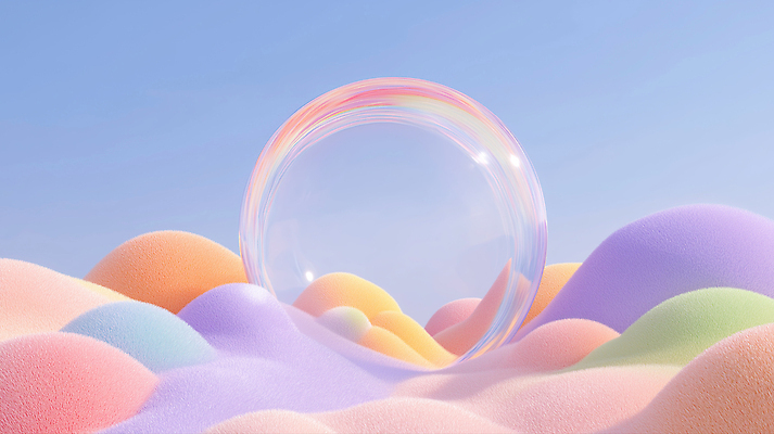 JPG 편집이미지 하늘 추상 사람없음 컬러풀 원형 투명 언덕 부드러움 파스텔톤 몽환 이미지편집 편집실사 AI컴퓨터그래픽 AI콘텐츠 도형 컬러 컨셉 무늬 감각 CG 파일형식