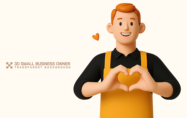 PSD 편집이미지 남자 3D캐릭터 사랑 한명 미소 상반신 성인 3D 앞치마 하트 손하트 성인남자한명만 소상공인 편집3D 모양 직업 캐릭터 1 감정 표정 사람 손짓 경제 상인 디지털합성 남자한명만 성인남자만 파일형식