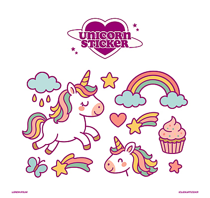 구름 별 나비 무지개 스티커 일러스트 상상 동화 미소 사람없음 판타지 세트 귀여움 눈감음 보라색 하트 유성 컵케이크 유니콘 환상 국내일러스트 AI파일 자연요소 모양 컬러 곤충 컨셉 모션 표정 케이크 파일형식 벡터