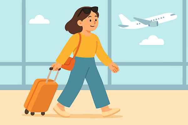 전신 구름 여자 여행 가방 일러스트 창문 하늘 휴가 비행기 한명 미소 성인 일상 선글라스 걷기 잡기 당기기 공항 이륙 성인여자한명만 국내일러스트 AI파일 자연요소 1 잡화 안경 항공교통 교통시설 모션 대중교통 표정 사람 라이프 여자한명만 성인여자만 파일형식 벡터