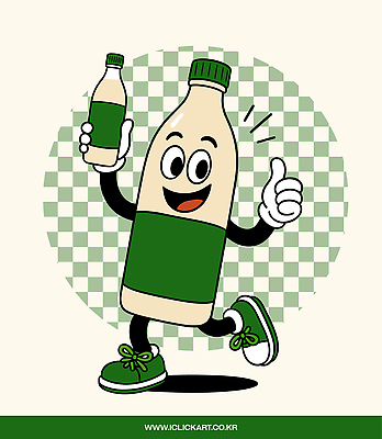 일러스트 미소 들기 사람없음 빈티지 복고 체크무늬 음식캐릭터 따봉 막걸리 전통주 일러캐릭터 AI파일 캐릭터 음식 컨셉 무늬 모션 주류 표정 최고 파일형식 벡터