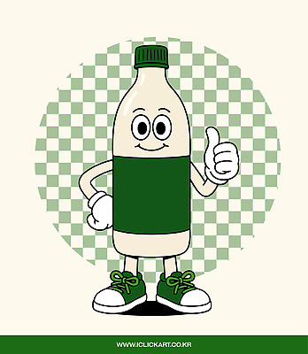 허리손 일러스트 미소 사람없음 빈티지 복고 체크무늬 음식캐릭터 따봉 막걸리 전통주 일러캐릭터 AI파일 캐릭터 음식 포즈 컨셉 무늬 주류 표정 최고 파일형식 벡터